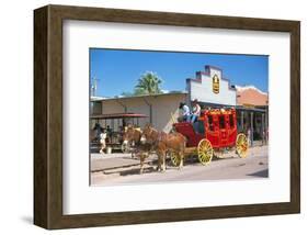 Old stagecoach at the western town Tombstone, Arizona, USA-null-Framed Premium Giclee Print