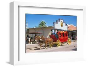 Old stagecoach at the western town Tombstone, Arizona, USA-null-Framed Premium Giclee Print