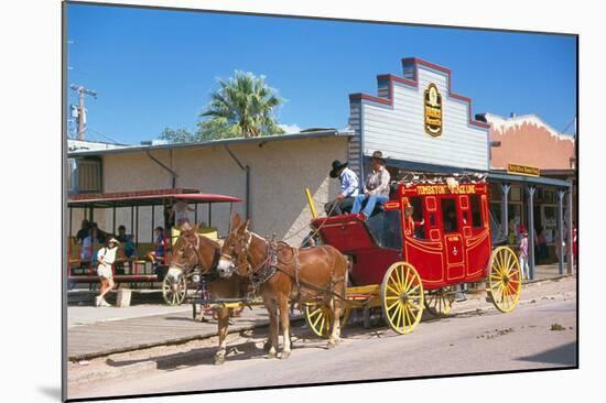 Old stagecoach at the western town Tombstone, Arizona, USA-null-Mounted Art Print