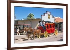 Old stagecoach at the western town Tombstone, Arizona, USA-null-Framed Art Print