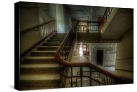 Old Stairway in Abandoned Building-Nathan Wright-Stretched Canvas