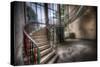 Old Stairway in Abandoned Building-Nathan Wright-Stretched Canvas