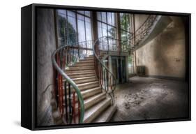 Old Stairway in Abandoned Building-Nathan Wright-Framed Stretched Canvas