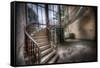 Old Stairway in Abandoned Building-Nathan Wright-Framed Stretched Canvas