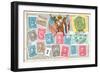Old Stamps of Hawaii-null-Framed Premium Giclee Print