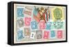 Old Stamps of Hawaii-null-Framed Stretched Canvas