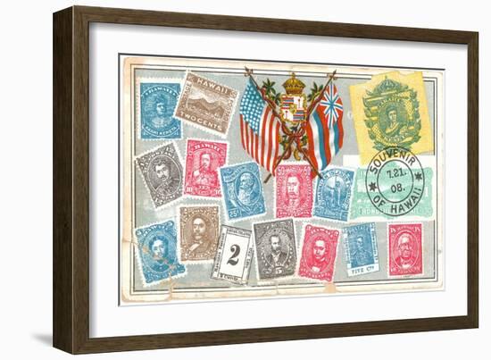 Old Stamps of Hawaii-null-Framed Art Print