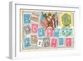 Old Stamps of Hawaii-null-Framed Art Print