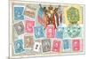 Old Stamps of Hawaii-null-Mounted Premium Giclee Print