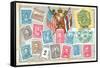 Old Stamps of Hawaii-null-Framed Stretched Canvas