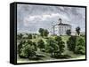 Old State Capitol Prior to 1881, When it Burned, Austin, Texas-null-Framed Stretched Canvas