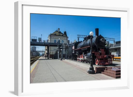 Old Steam Engine at the Final Railway Station of the Trans-Siberian Railway in Vladivostok-Michael Runkel-Framed Photographic Print