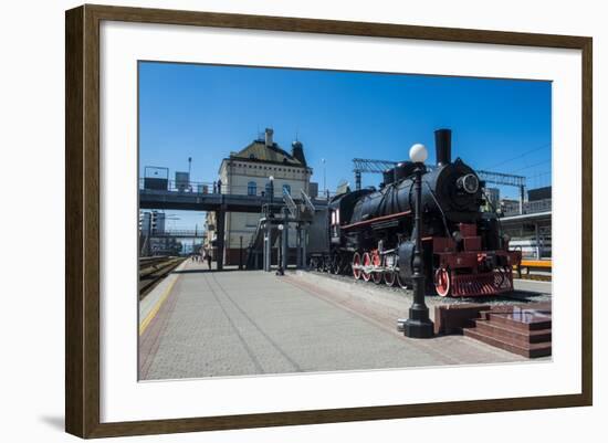 Old Steam Engine at the Final Railway Station of the Trans-Siberian Railway in Vladivostok-Michael Runkel-Framed Photographic Print