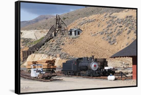 Old Steam Locomotive, Gold Hill Train Station, Virginia City, Nevada, USA-Michael DeFreitas-Framed Stretched Canvas