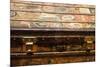 Old steamer trunk covered with stickers of various destinations.-Julien McRoberts-Mounted Photographic Print