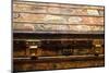 Old steamer trunk covered with stickers of various destinations.-Julien McRoberts-Mounted Photographic Print