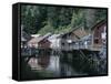 Old Stilt Buildings Along Ketchikan Creek, Ketchikan, South East Alaska, USA-Tony Waltham-Framed Stretched Canvas