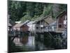 Old Stilt Buildings Along Ketchikan Creek, Ketchikan, South East Alaska, USA-Tony Waltham-Mounted Photographic Print