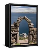Old Stone Archway Leading to the Central Village , Isla Taquille, Lake Titicaca, Peru-Richard Maschmeyer-Framed Stretched Canvas