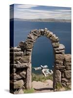 Old Stone Archway Leading to the Central Village , Isla Taquille, Lake Titicaca, Peru-Richard Maschmeyer-Stretched Canvas