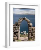 Old Stone Archway Leading to the Central Village , Isla Taquille, Lake Titicaca, Peru-Richard Maschmeyer-Framed Photographic Print