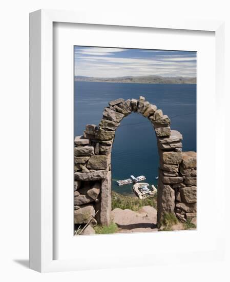 Old Stone Archway Leading to the Central Village , Isla Taquille, Lake Titicaca, Peru-Richard Maschmeyer-Framed Photographic Print