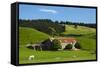 Old Stone Barn and Farmland, Near Taieri Mouth, Dunedin, Otago, South Island, New Zealand-David Wall-Framed Stretched Canvas