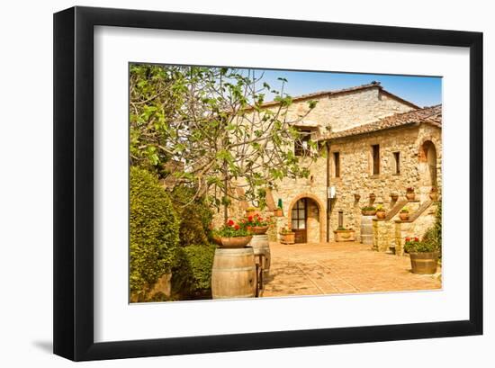 Old Stone Chianti Villa Italy-null-Framed Art Print