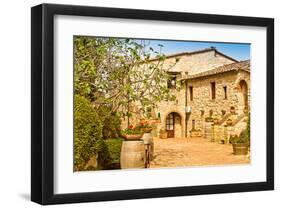 Old Stone Chianti Villa Italy-null-Framed Art Print