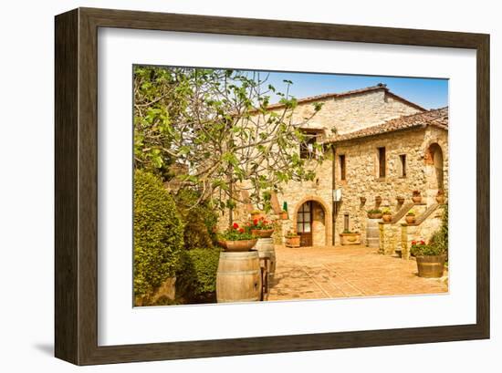 Old Stone Chianti Villa Italy-null-Framed Art Print