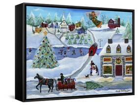 Old Stone Inn at Christmas Time-Cheryl Bartley-Framed Stretched Canvas