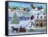 Old Stone Inn at Christmas Time-Cheryl Bartley-Framed Stretched Canvas