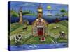 Old Stone Lighthouse School-Cheryl Bartley-Stretched Canvas