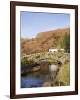 Old Stone Packhorse Bridge Over Watendlath Beck in Picturesque Village in Autumn-Pearl Bucknall-Framed Photographic Print