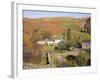 Old Stone Packhorse Bridge Over Watendlath Beck with Dry Stone Wall and Farm Buildings-Pearl Bucknall-Framed Photographic Print