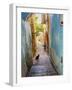 Old Stone Street with Black Cat, Safed, Tsefat, Israel-William Perry-Framed Photographic Print