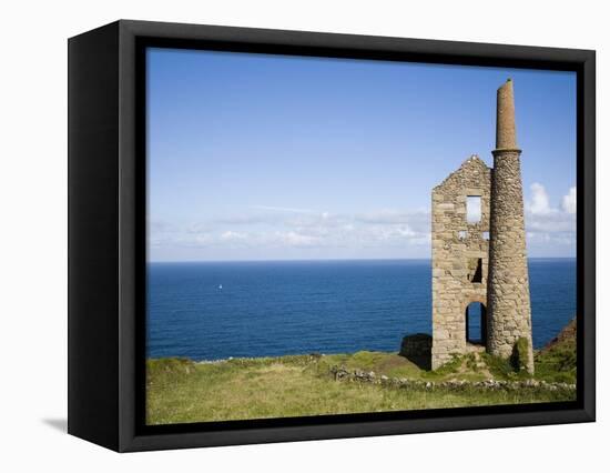 Old Stone Watchtower Along Coast-Roger Brooks-Framed Stretched Canvas