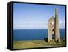 Old Stone Watchtower Along Coast-Roger Brooks-Framed Stretched Canvas