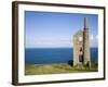 Old Stone Watchtower Along Coast-Roger Brooks-Framed Photographic Print