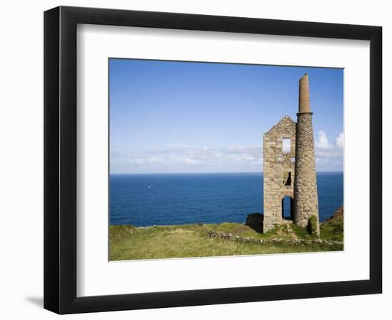 Old Stone Watchtower Along Coast-Roger Brooks-Framed Photographic Print