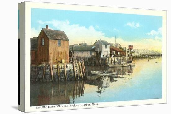 Old Stone Wharves, Rockport, Mass.-null-Stretched Canvas