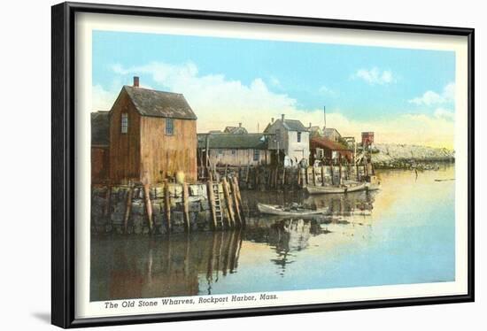 Old Stone Wharves, Rockport, Mass.-null-Framed Art Print