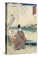 Old Story of Miyako-Dori Gulls and the Sumida River-Utagawa Hiroshige-Stretched Canvas