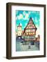 Old Street in Rothenburg Ob Der Tauber, Bavaria, Germany. Instagram Style Filter-Zoom-zoom-Framed Photographic Print