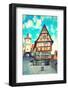 Old Street in Rothenburg Ob Der Tauber, Bavaria, Germany. Instagram Style Filter-Zoom-zoom-Framed Photographic Print