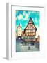 Old Street in Rothenburg Ob Der Tauber, Bavaria, Germany. Instagram Style Filter-Zoom-zoom-Framed Photographic Print