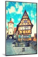 Old Street in Rothenburg Ob Der Tauber, Bavaria, Germany. Instagram Style Filter-Zoom-zoom-Mounted Photographic Print
