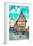 Old Street in Rothenburg Ob Der Tauber, Bavaria, Germany. Instagram Style Filter-Zoom-zoom-Framed Photographic Print