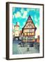 Old Street in Rothenburg Ob Der Tauber, Bavaria, Germany. Instagram Style Filter-Zoom-zoom-Framed Photographic Print