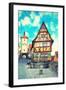 Old Street in Rothenburg Ob Der Tauber, Bavaria, Germany. Instagram Style Filter-Zoom-zoom-Framed Photographic Print